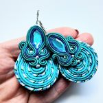 Turquoise Spiral kolczyki sutaszowe - 