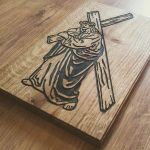 Obraz w Drewnie - Jezus z Krzyżem - 