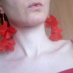 Długie czerwone kolczyki wesele, biżuteria - Na uszach