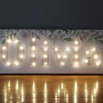 Obraz LED z imieniem, pastelowe róże - Zasilamy bateriami AA