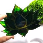 Ciemny lotos zielony - podkładka z żywicy - Ciemny lotos zielony - podkładka z żywicy