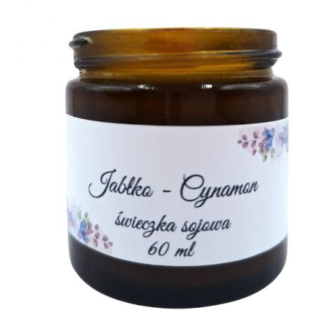 Ręcznie Robiona Świeczka Sojowa Jabłko Cynamon 60 ml 