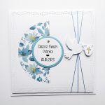 Oryginalna kartka z gołębicą Chrzest handmade - Kartka handmade na Chrzest z gołębicą