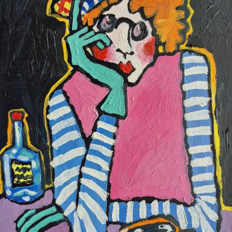 Obraz ręcznie malowany fowizm lady