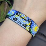 Bransoletka kotek w stylu Gwiażdzista Noc van Gogha - Bransoletka w stylu Gwiażdzista Noc van Gogha