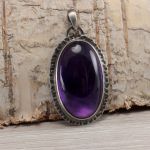 Ametyst w srebrze - wisiorek 1696a - wisiorek z ametystem