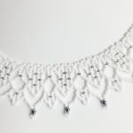 Naszyjnik 'Biała koronka' koraliki szklane - Naszyjnik 'Biała koronka' szklane koraliki