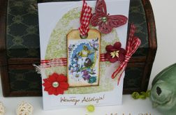 Kartka wielkanocna- bordowe motyle rezerwacja