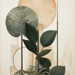 Tropikalne liście - Obraz na płótnie 70x100cm - Druk, Blejtama - Loft, Minimalizm #1