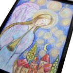 Ilustracja Anioł opiekun - rysunek anioł