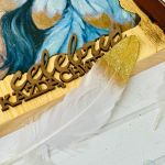 Anioł na desce, naturalne drewno, cytat, życzenia - 