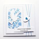 Kartka z gołębicą na Chrzest personalizowana - Minimalistyczna kartka na chrzest z gołębicą