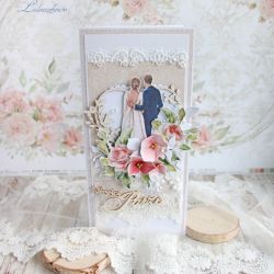 Kartka ślubna pamiątka "Wedding Roses" GOTOWA