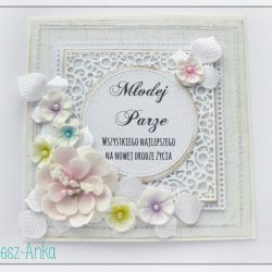 Kartka na Ślub z kwiatami 1
