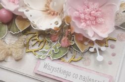 Kartka w różach do pudełka