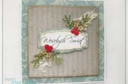 Kartka świąteczna z napisem i gałązkami