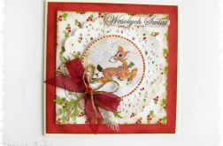 Kartka świąteczna z sarenką