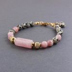 Bransoletka z różowym kwarcem - Bransoletka z różowym kwarcem