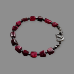 Bransoletka z surowych naturalnych rubinów  - Luksusowa bransoletka z prawdziwych rubinów