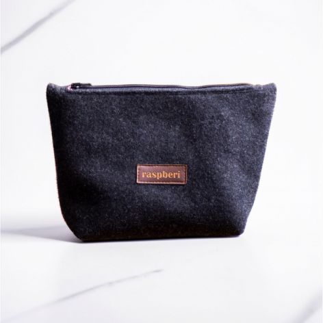 Kosmetyczka MAXI z grafitowego flauszu