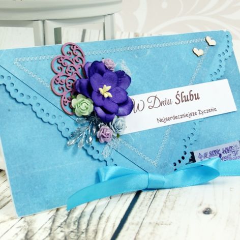 Kopertówka ślubna-turkusowe wrzosowe