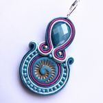 Turkusowa Spirala kolczyki sutaszowe - 