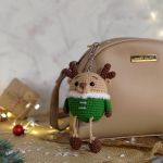 Brelok renifer, Brelok jelonek, Brelok na prezent, Zawieszka do torebki - Rozmiar jelonka to 13 cm wysokości od rożek do nóżek (bez zapięcia).