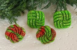"Noel" v.2 kolczyki sztyfty z gliny polimerowej - zestaw 2 pary