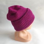 Komplet fuksja, duża czapka + ogromny szal. - komplet fuksja