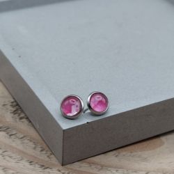 Kolczyki wkrętki Różowa Abstrakcja