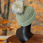 Czapka w kolorze khaki, akryl, wełna - Czapka khaki