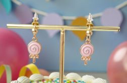 Kolczyki różowe lizaki