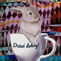 “Dzień dobry!”, autorski plakat A3, sygnowany