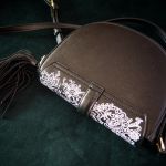 Torebka na ramię ręcznie malowana - torba ze skóry ekologicznej