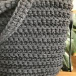 Torebka damska,na ramię, koszyk z sznurka,grafitowa. - 