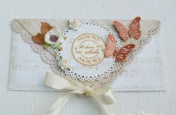 Kopertówka z okazji ślubu- miedziane motyle