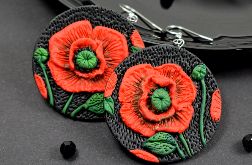 Długie kolczyki wiszące "czerwone maki"