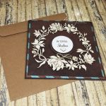Kartka ślubna -turkus i brąz - ślubna kartka z życzeniami