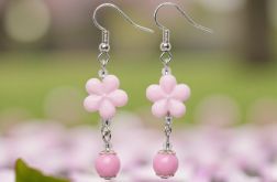Kolczyki jasnoróżowe kwiatuszki