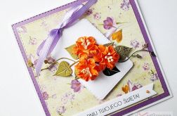 Kartka UNIWERSALNA z pomarańczowymi kwiatami