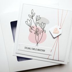 Subtelna kartka na urodziny minimalistyczna 
