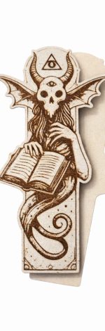 Drewniana zakładka do książki - Demon