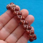 Jaspis Czerwony bransoletka makrama - 