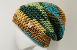 Gruba czapka beanie smerf kolorowa szydełkowa 15