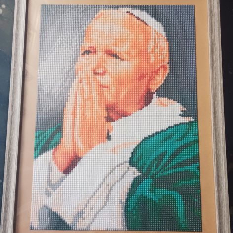 Obraz diamentowy Papież JP II