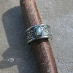 Labra w prostokącie z deseniem - z labradorytem