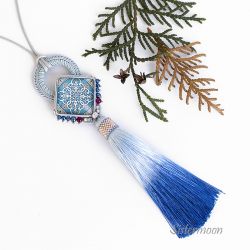 Długi naszyjnik Boho Mandala Blue Jeans
