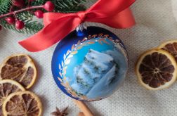 Ręcznie malowana bombka "zimowe Tatry" (8), 10 cm