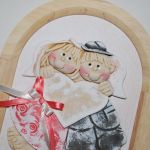 Będziemy świętować - ślubna lub jubileuszowa pamiątka - aniołki z masy solnej w ramce - 