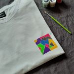 T-shirt ręcznie malowany kolory 90s unisex - ręcznie malowana